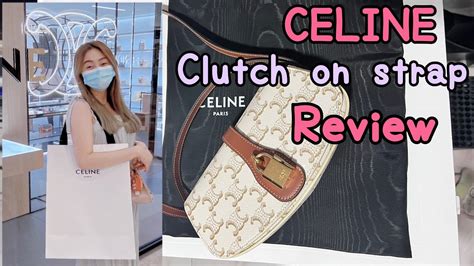 celine clutch on strap รีวิว|Unboxing CELINE clutch on strap in triomphe canvas  .